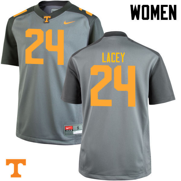 Women #24 Michael Lacey Tennessee Volunteers College Football Jerseys-Gray